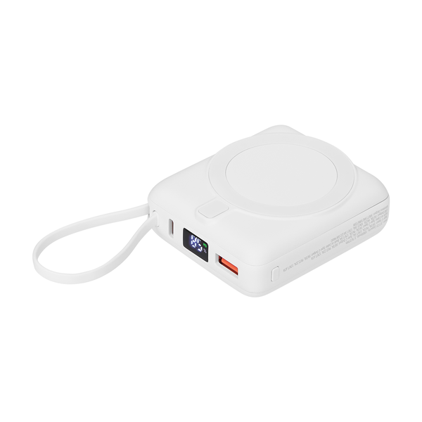 Внешний аккумулятор с подсветкой Риттер PD (Ritter PD) 10000mAh с функцией беспроводной зарядки 15W, белый БЕЛ