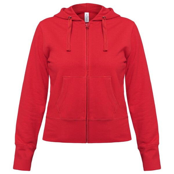 Толстовка женская Hooded Full Zip красная, размер XS