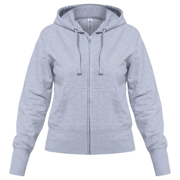 Толстовка женская Hooded Full Zip серый меланж, размер XXL
