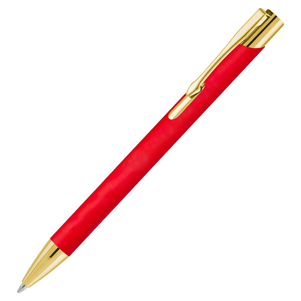 Ручка шариковая, Legend Soft Touch Mirror Gold Requis, красная/золотистая