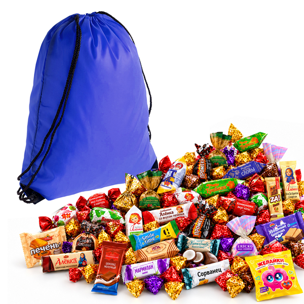 №5 РЮКЗАК СЛАДОСТЕЙ TIP 1500 грамм новогодний подарок премиальный, синий