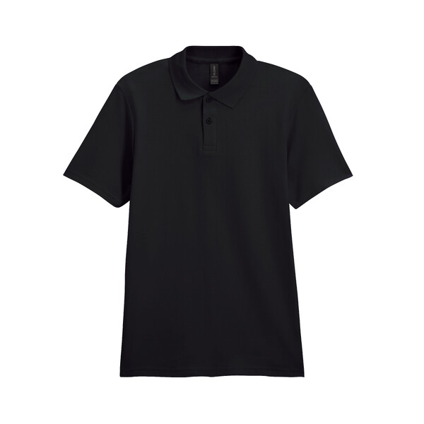 Футболка поло SOFTSTYLE ADULT DOUBLE PIQUE, ЧЕРНЫЙ 4XL