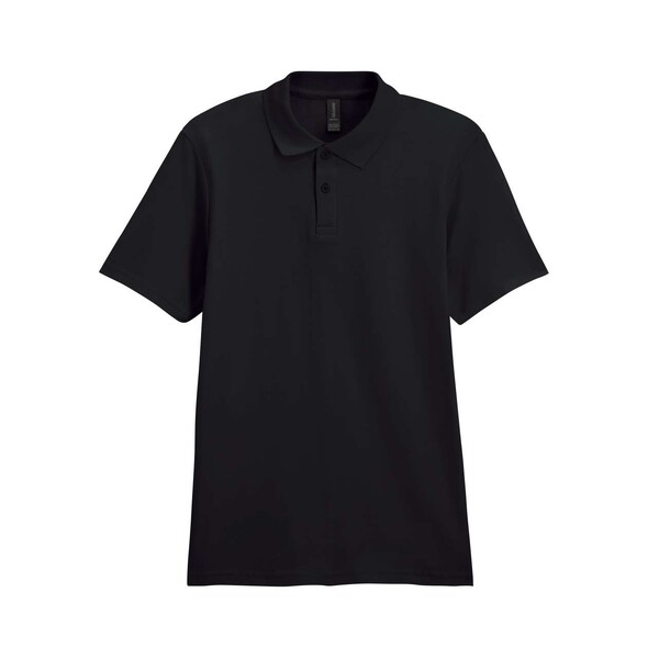 Футболка поло SOFTSTYLE ADULT DOUBLE PIQUE, ЧЕРНЫЙ S