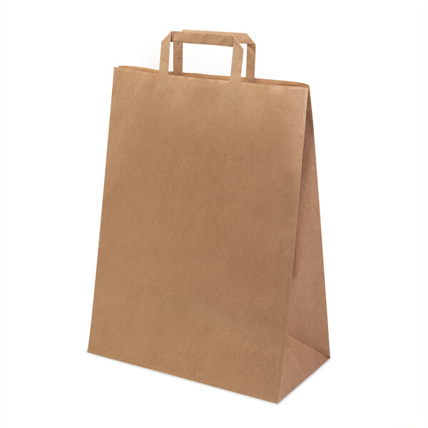 Пакет бумажный QUADRATA XL, крафт, плотность 80 г/м2, 43 x 32 x 17 cм коричнев