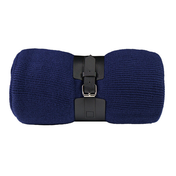 Плед "Belt"; т.синий; 130 х 180 см; 100% акрил, с поясом темно-син