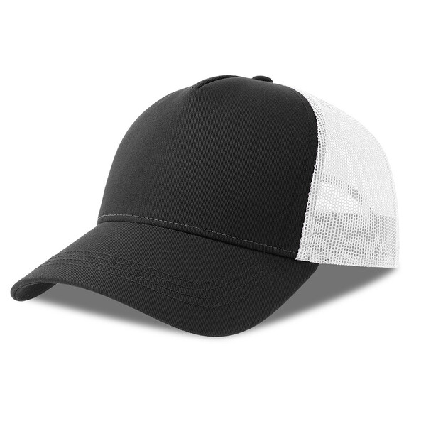 Бейсболка RAPPER COTTON-S, 5 клиньев, пластиковая застёжка черный, бел