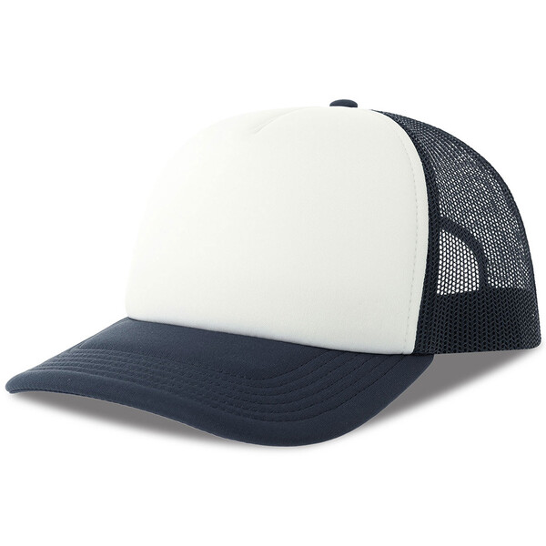 Бейсболка RAPPER-S, 5 клиньев, пластиковая застёжка белый, темно-син
