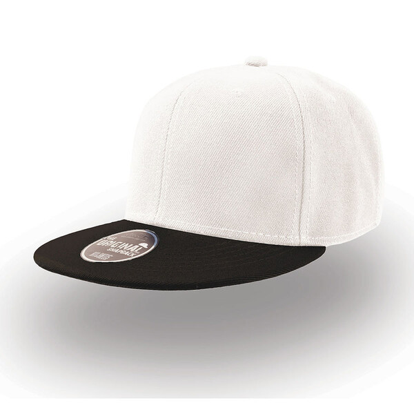 Бейсболка SNAP BACK, 6 клиньев, пластиковая застежка белый, черн