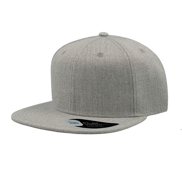 Бейсболка SNAP BACK, 6 клиньев, пластиковая застежка серый меланж