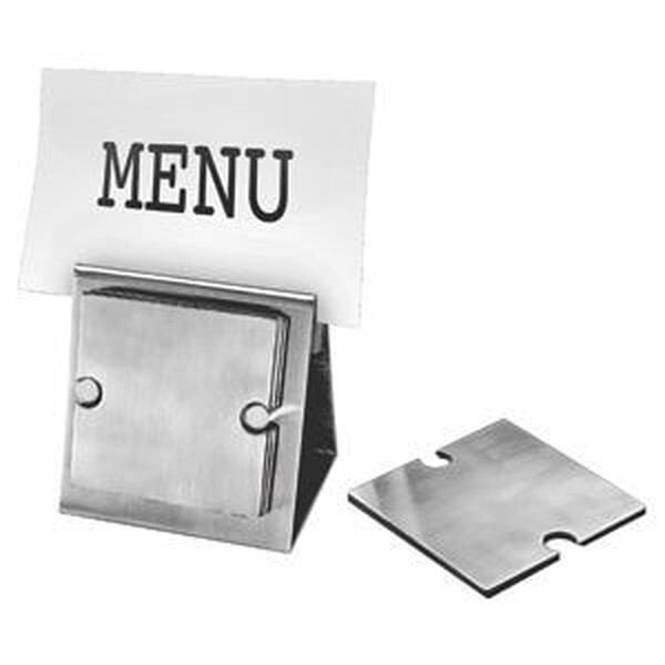Подставки под кружку/стакан "Dinner" 6 штук и держатель для меню;10,5х7,8х10,5 см;8,3х8,3х0,2см серебрист