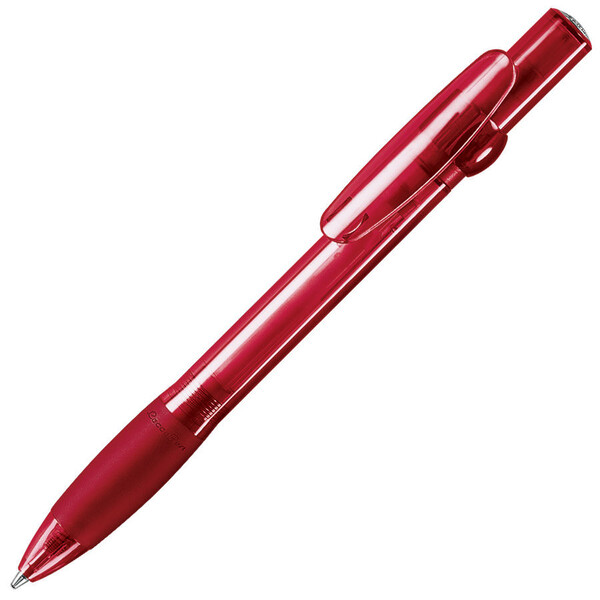 ALLEGRA LX, ручка шариковая с грипом, прозрачный красный, пластик ярко-красн