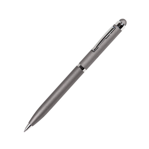 Ручка шариковая со стилусом CLICKER TOUCH серый, серебрист