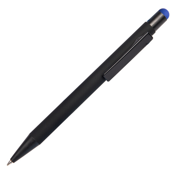 Ручка шариковая FACTOR BLACK со стилусом черный, син