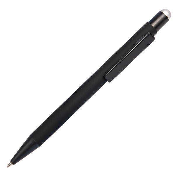 Ручка шариковая FACTOR BLACK со стилусом черный, серебрист
