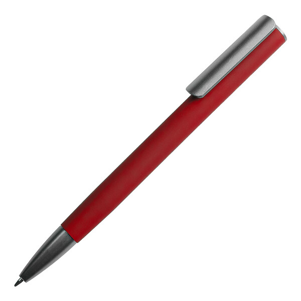 Ручка шариковая ELEGANCE с покрытием soft touch красный, сер