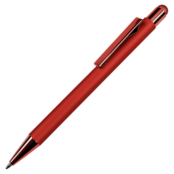 Ручка шариковая FACTOR COLOR со стилусом красн