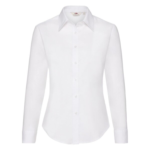 Рубашка женская LONG SLEEVE OXFORD SHIRT LADY-FIT 130 бел