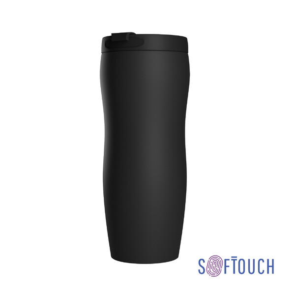 Термостакан "Монтана" 400 мл, покрытие soft touch черн