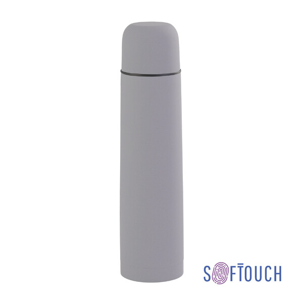 Термос "Родос", покрытие soft touch, 1 л. сер