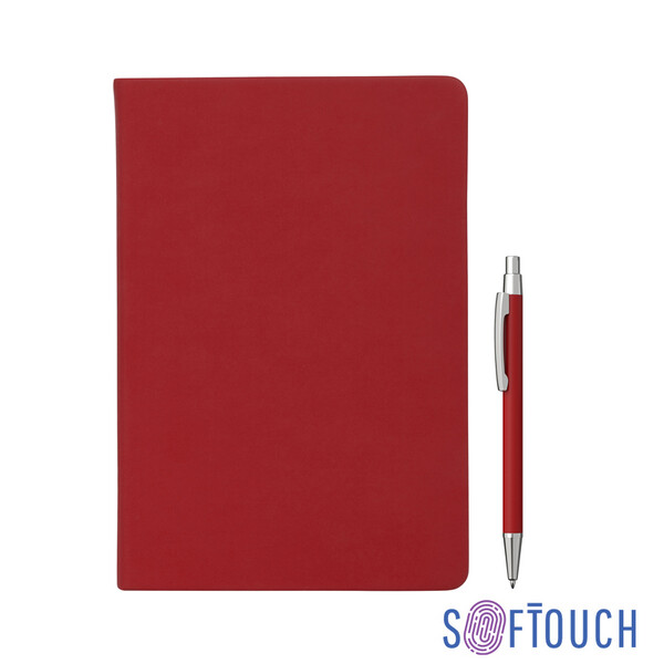 Набор подарочный "Генуя", покрытие soft touch красн