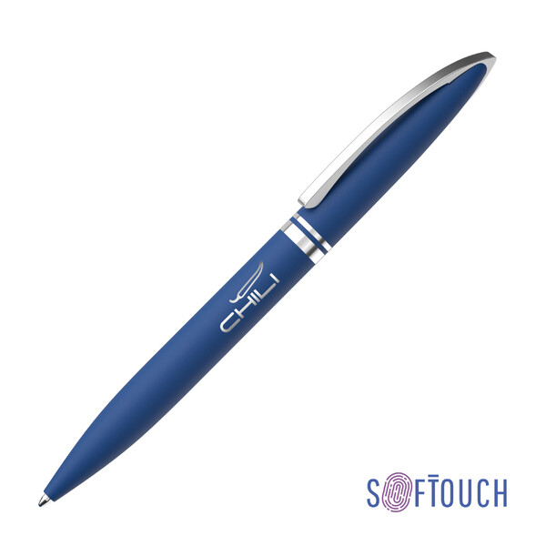 Ручка шариковая "Rocket", покрытие soft touch темно-син