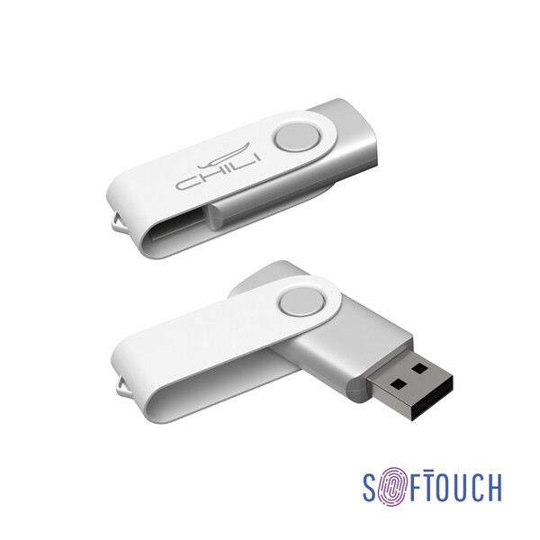 Флеш-карта "Vostok", объем памяти 16GB, покрытие soft touch# бел