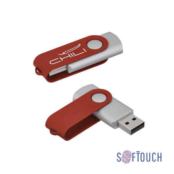 Флеш-карта "Vostok", объем памяти 16GB, покрытие soft touch# красн