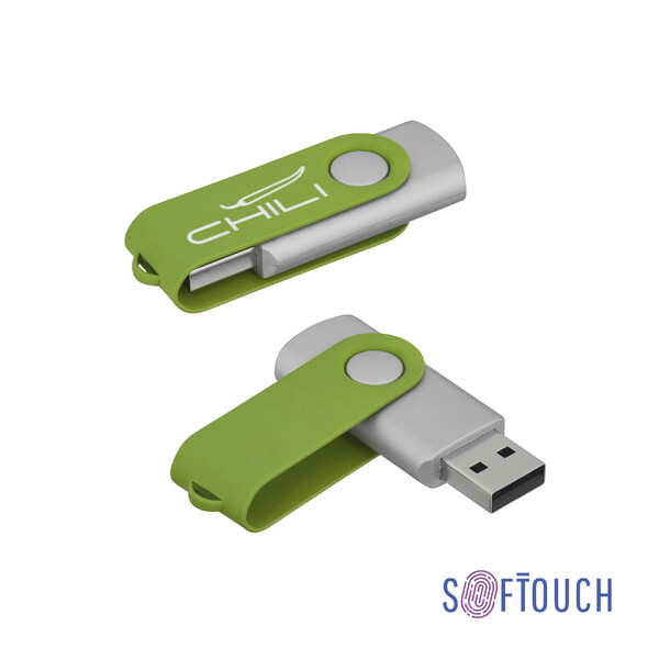 Флеш-карта "Vostok", объем памяти 16GB, покрытие soft touch# зеленое яблоко