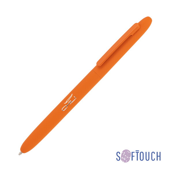 Ручка шариковая "Vega", покрытие soft touch оранжев