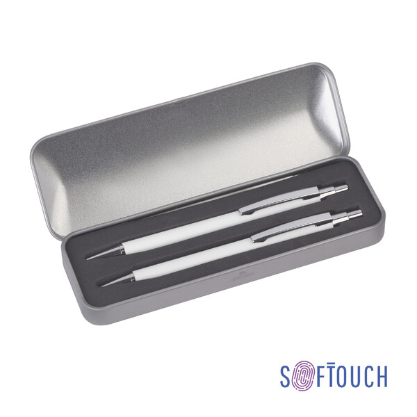 Набор "Ray" (ручка+карандаш), покрытие soft touch бел