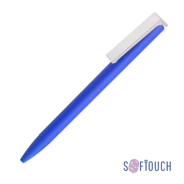 Ручка шариковая "Clive" покрытие soft touch синий с серебристым