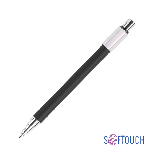 Ручка шариковая "Spin" с 6ти-гранным спиннером, покрытие soft touch черн