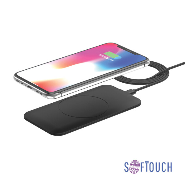 Настольное беспроводное зарядное устройство "Slim SOFTTOUCH" черн