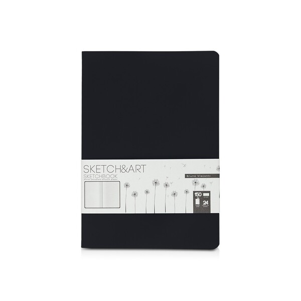 Скетчбук "Sketch & Art" в мягком переплете 147х210 мм, 24 л. белой бумаги 150 г/м2, черный