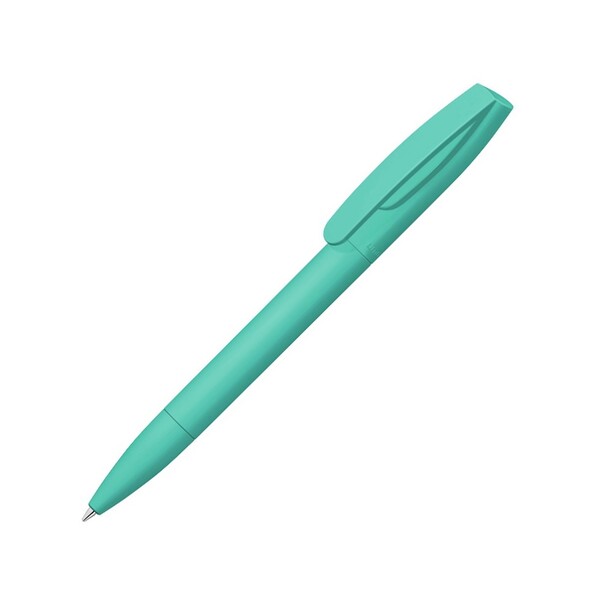 Шариковая ручка "Coral Gum " с прорезиненным soft-touch корпусом и клипом., бирюзовый
