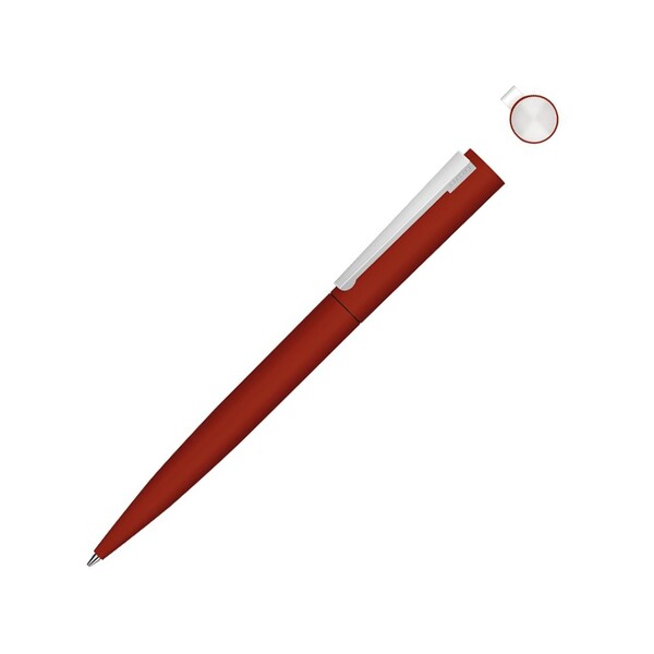 Металлическая шариковая ручка soft touch "Brush gum", красный