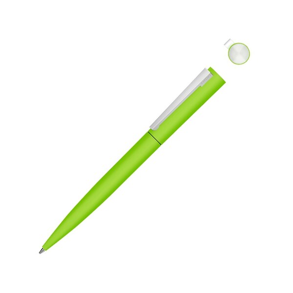 Металлическая шариковая ручка soft touch "Brush gum", светло-зеленый
