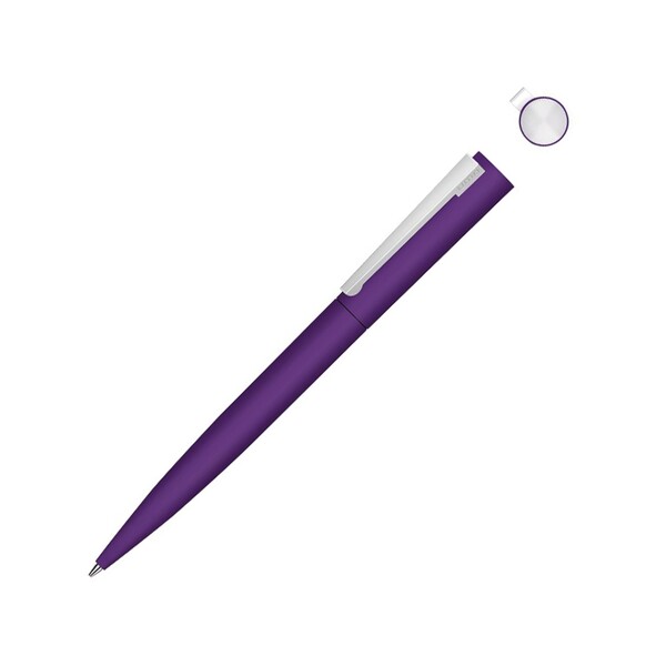 Металлическая шариковая ручка soft touch "Brush gum", фиолетовый