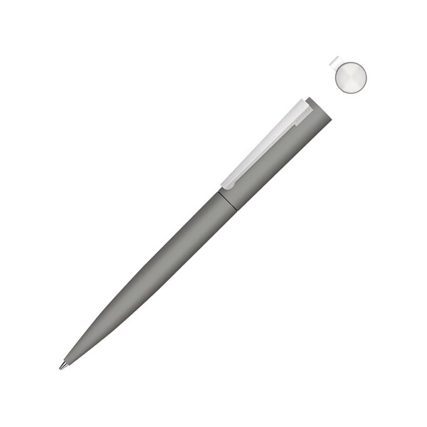 Металлическая шариковая ручка soft touch "Brush gum", серый