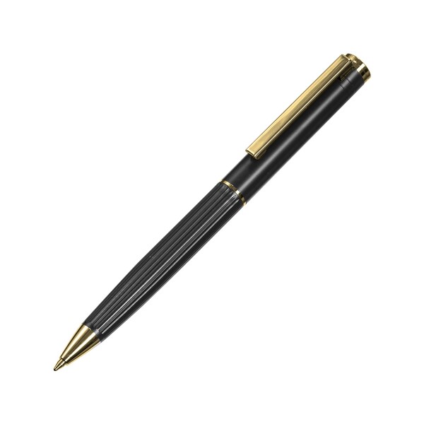 Шариковая металлическая ручка с золотистым слоем "Monarch Gold", черная