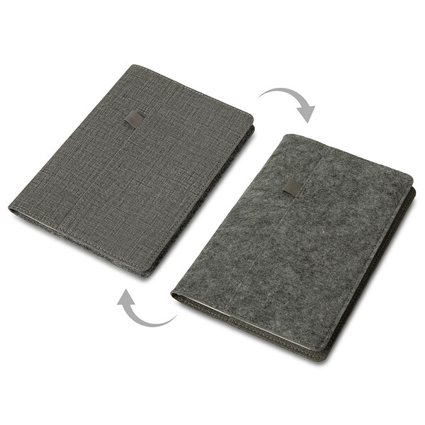 Двустороннее портфолио из рпет-фетра и искусственной кожи "Felt", серый