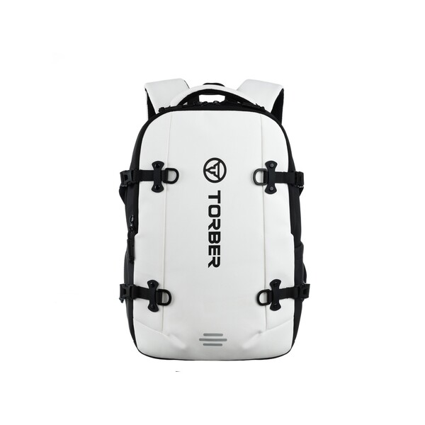 Рюкзак спортивный TORBER ЭКСТРИМ 18", белый/чёрный, 31 х 12 х 46 см, 17л