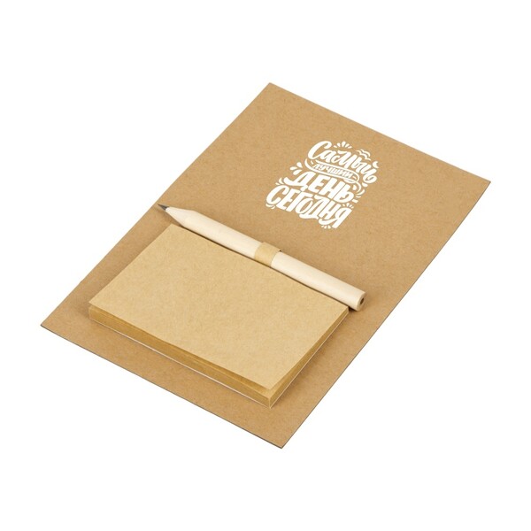 Магнит с блокнотом и карандашом для заметок "Magny", натуральный