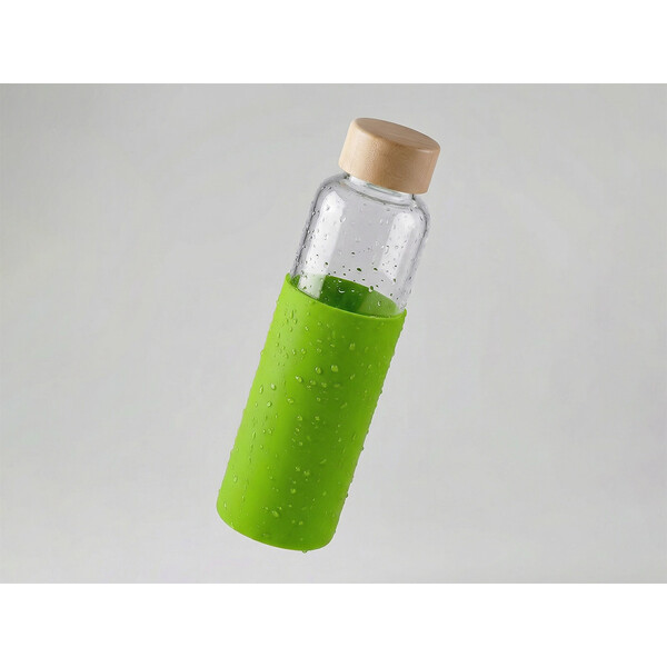 Бутылка для воды стеклянная "Refine", в чехле, 550 мл, зеленое яблоко