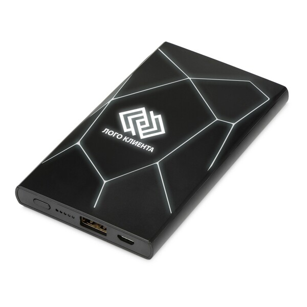 Портативное беспроводное зарядное устройство "Geo Wireless", 5000 mAh, черный