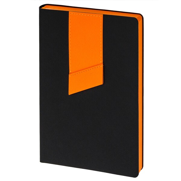 Ежедневник недатированный 15х21 см Bookmark (Soft Touch чёрный + Nice Touch оранжевый)