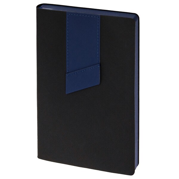 Ежедневник недатированный 15х21 см Bookmark (Soft Touch чёрный + Nice Touch синий)