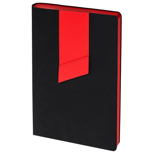 Ежедневник недатированный 15х21 см Bookmark (Soft Touch чёрный + Nice Touch Ultra красный)