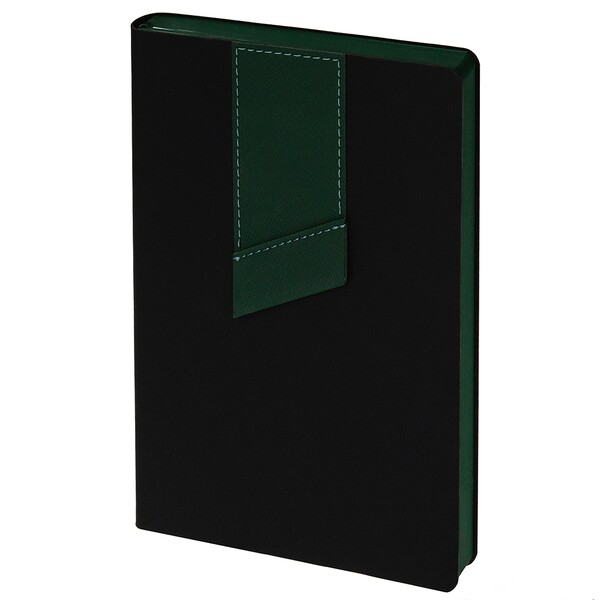 Ежедневник недатированный 15х21 см Bookmark (Soft Touch чёрный + Nice Touch зелёный)