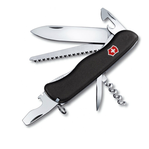 Нож Victorinox Forester, 111 мм, 12 функций, с фиксатором лезвия, черный